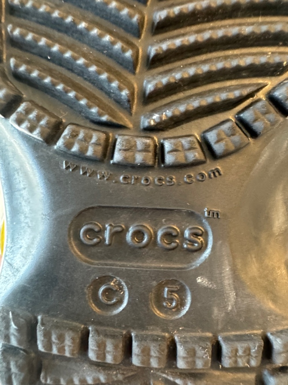 CROCS Kids Black Clog with Yellow Strap and Colorful Crayola Print - Picture 6 of 6